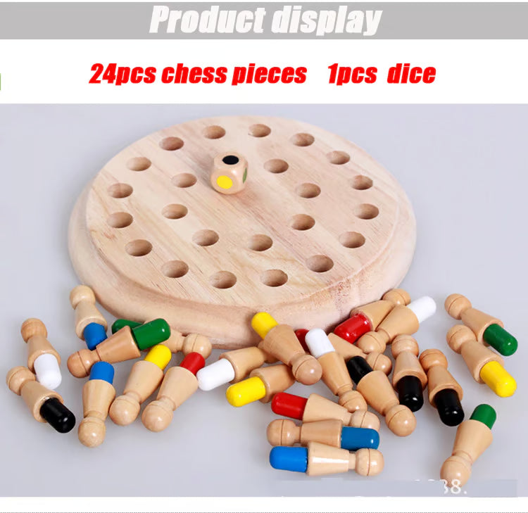 Kids Memory Game Handcrafted Wooden Non-Toxic Paint