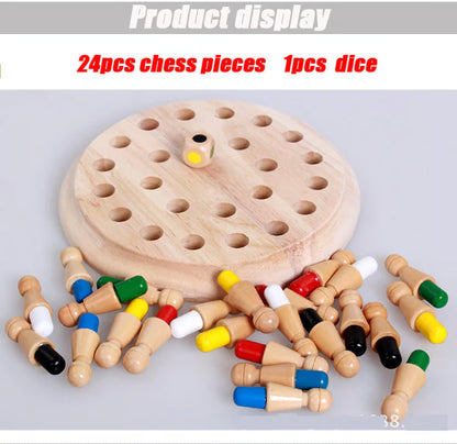 Kids Memory Game Handcrafted Wooden Non-Toxic Paint