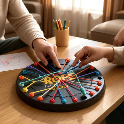Logic Rope Puzzle Game Durable Plastic Board 10 Ropes