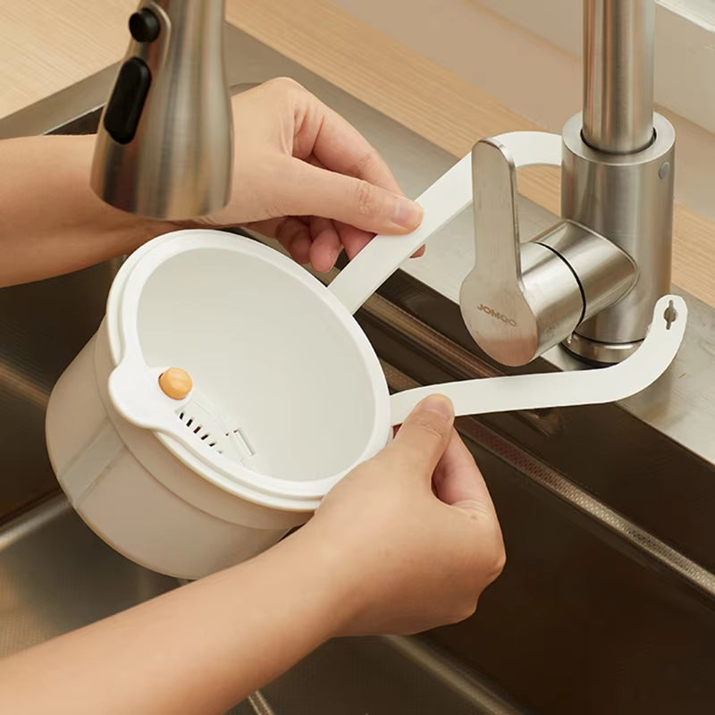 Hanging Drain Basket Two-Part Filter & One-Click Emptying