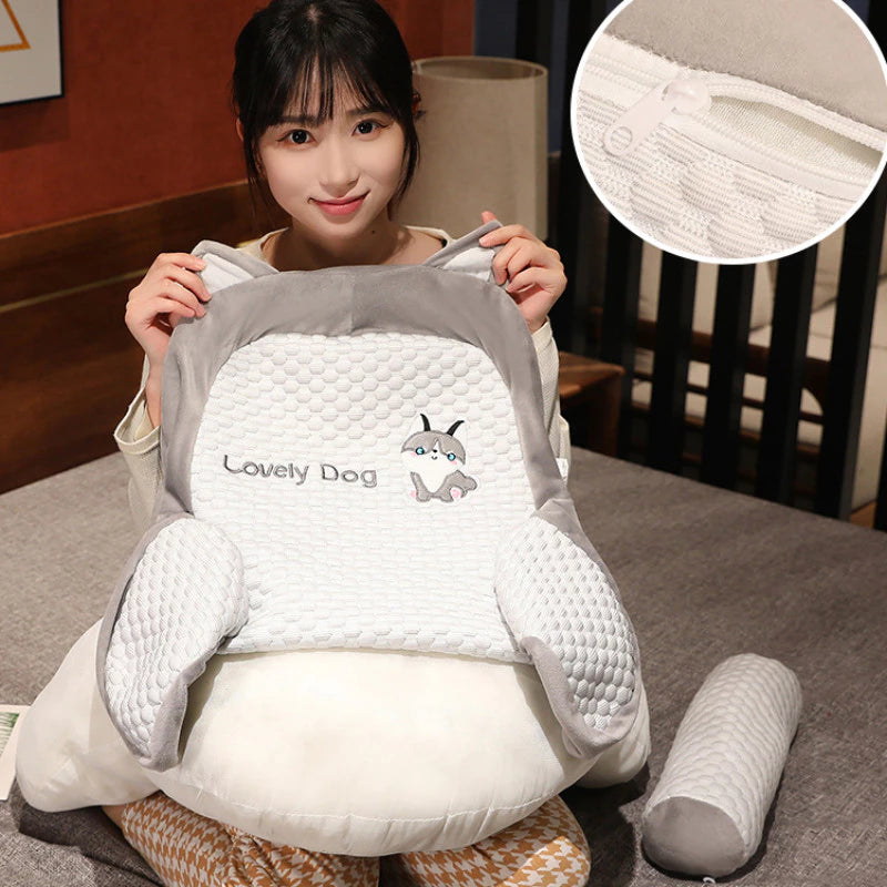 Backrest Pillow Ergonomic Triangle Removable Cotton Cover