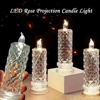 LED Candle Set Crystal-Like Warm White & Battery Operated