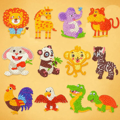 Kids Diamond Sticker Kit Non-Toxic Resin Stones & Drill Pen