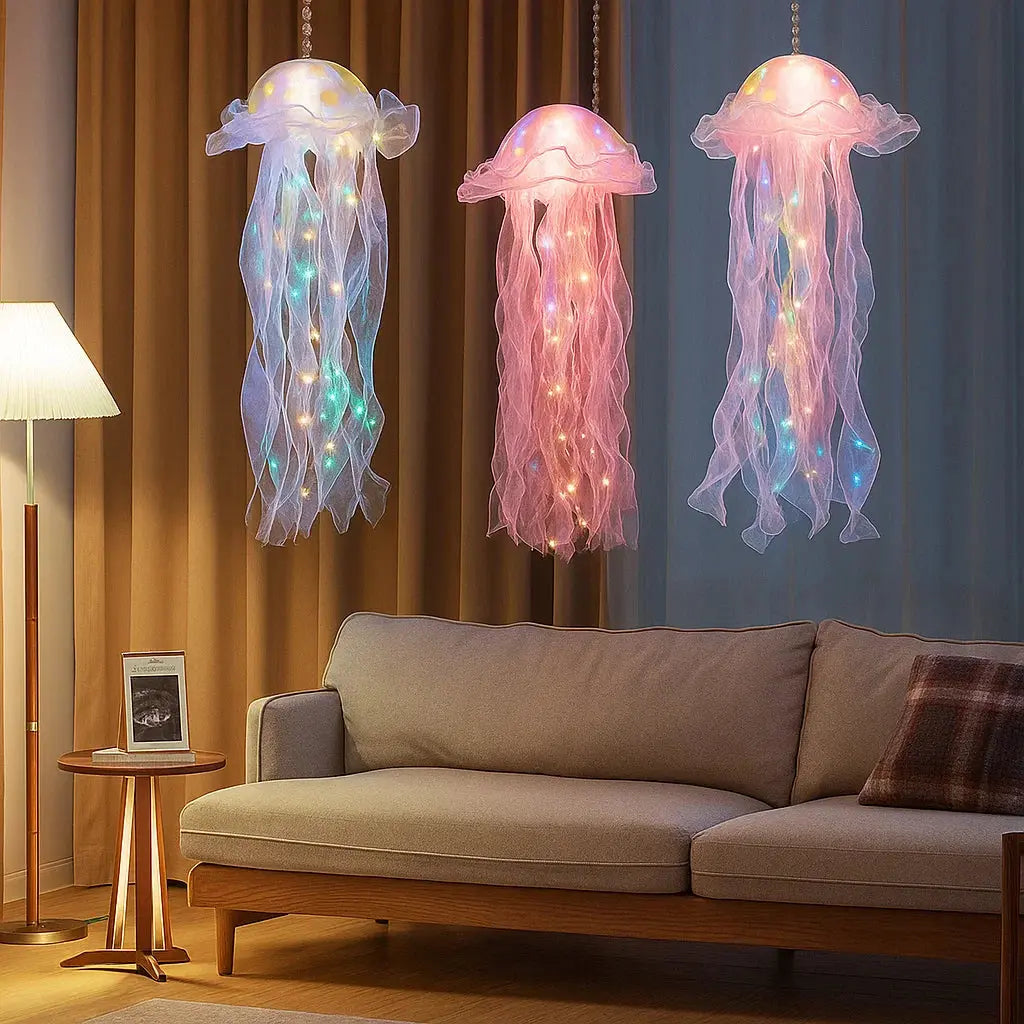 Jellyfish Hanging Lamp Multicolor LED Battery Powered & Portable
