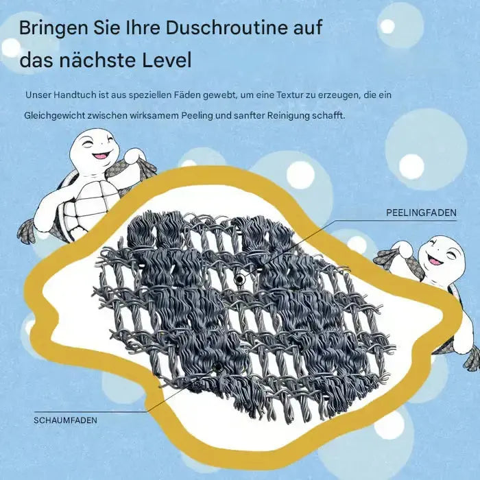 Exfoliating Bath Towel Dual-Texture Bamboo Charcoal & Silver Ions Extra-Long