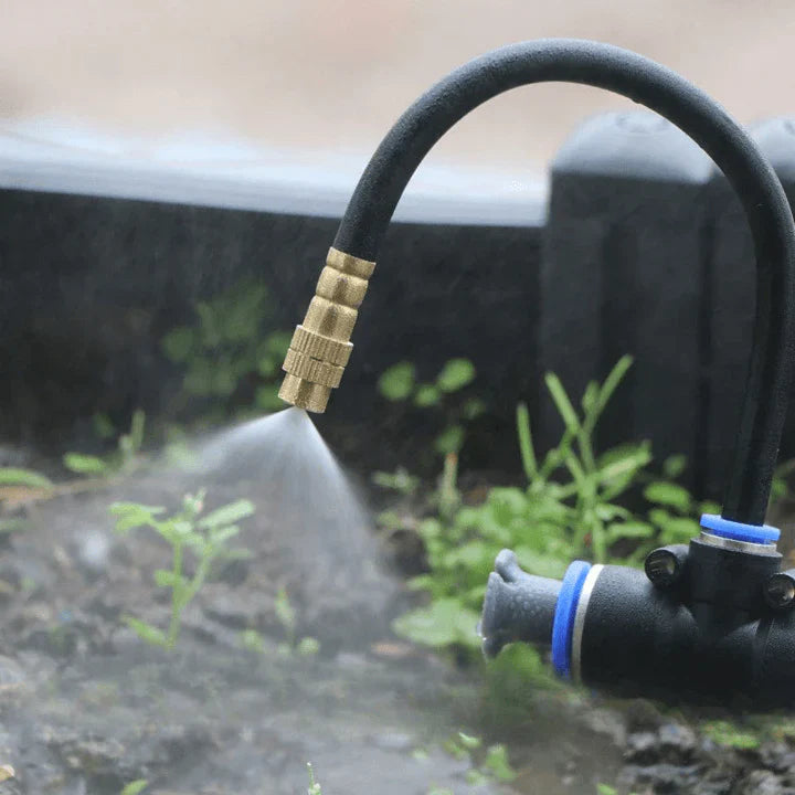 Garden Irrigation System 360° Adjustable Brass Nozzles Tool-Free Water-Saving