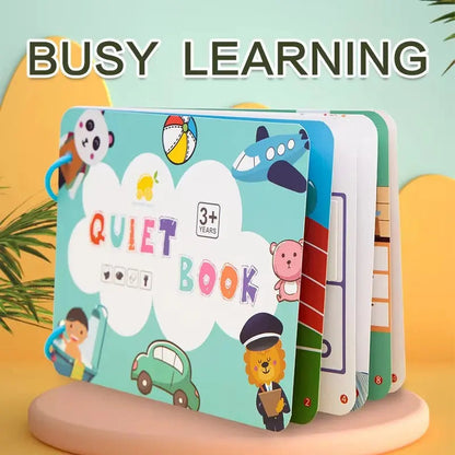 Toddler Learning Book Laminated Pages & Grippy Pieces