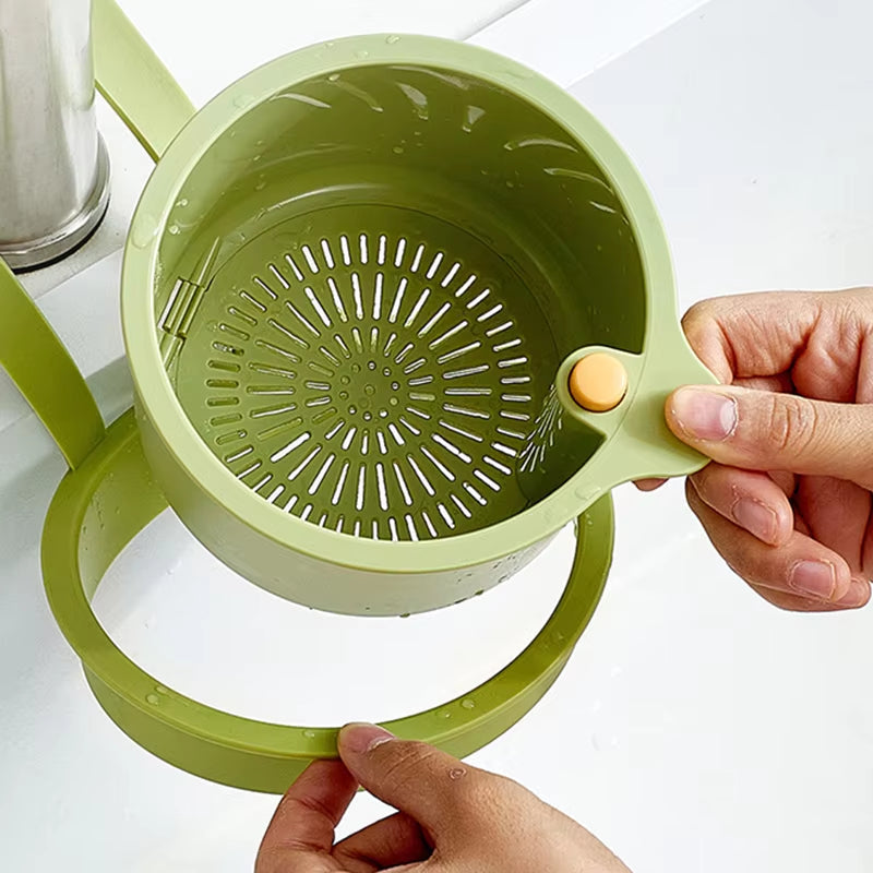 Hanging Drain Basket Two-Part Filter & One-Click Emptying