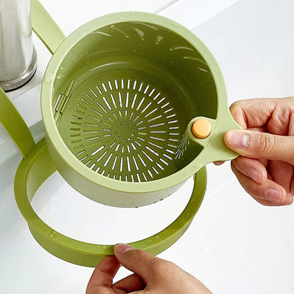 Hanging Drain Basket Two-Part Filter & One-Click Emptying