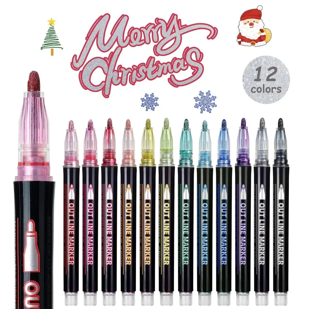 Metallic Marker Set Ergonomic Grip & Non-Toxic