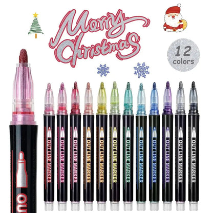 Metallic Marker Set Ergonomic Grip & Non-Toxic