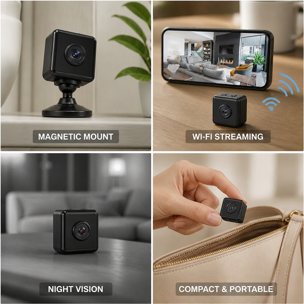1080P Night Vision Magnetic Wi‑Fi Security Camera