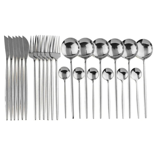 24-Piece Stainless Steel Flatware Set
