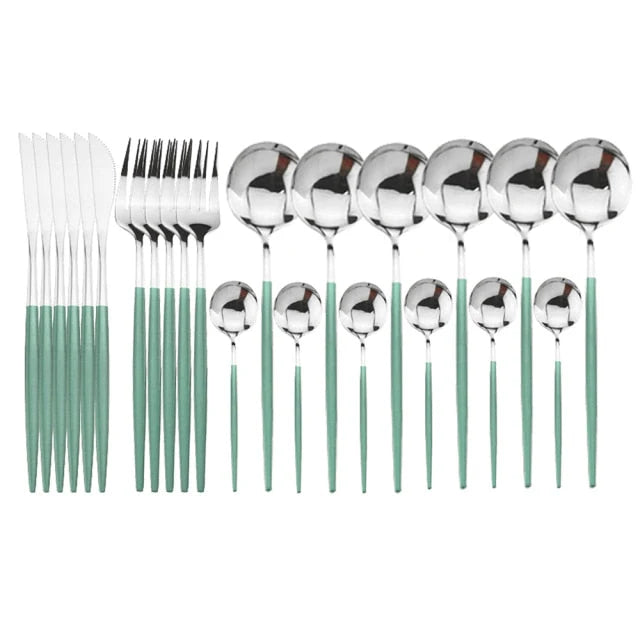 24-Piece Stainless Steel Flatware Set