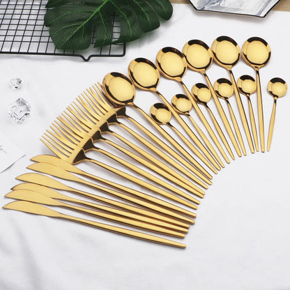 24-Piece Stainless Steel Flatware Set