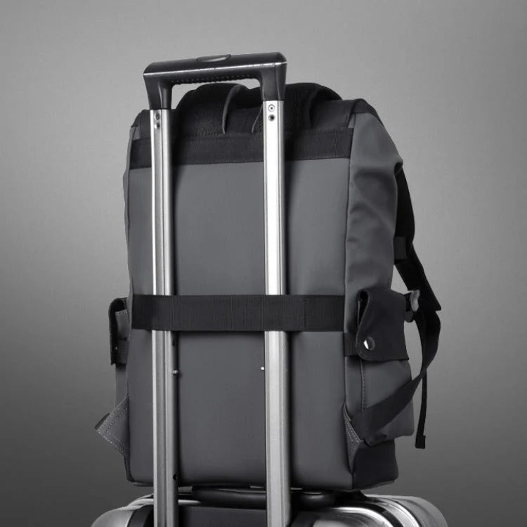 25L Waterproof Roll-Top Backpack with USB Port, Laptop Compartment and Pockets