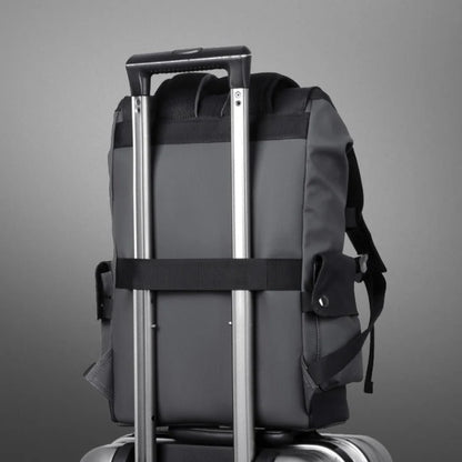 25L Waterproof Roll-Top Backpack with USB Port, Laptop Compartment and Pockets