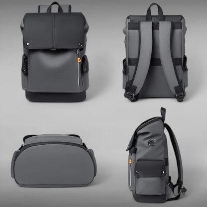 25L Waterproof Roll-Top Backpack with USB Port, Laptop Compartment and Pockets