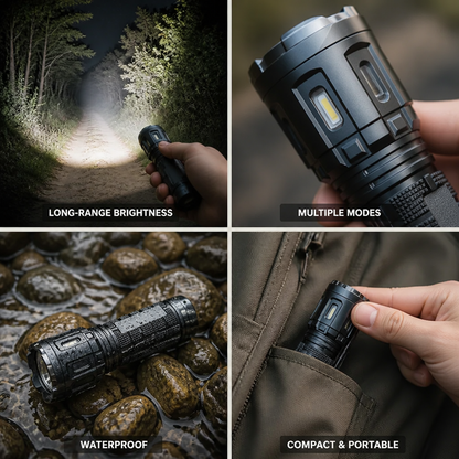 350-Lumen Rechargeable Aircraft-Grade Aluminum Flashlight