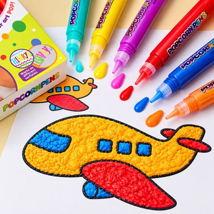 3D Art Pen Set Heat-Activated Raised Effect Six Colors