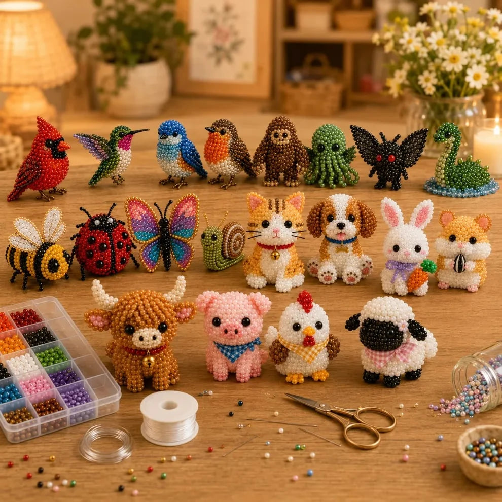 3D Bead Craft Kit Pre-Sorted Glass Beads Beginner Friendly