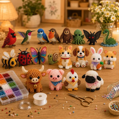 3D Bead Craft Kit Pre-Sorted Glass Beads Beginner Friendly