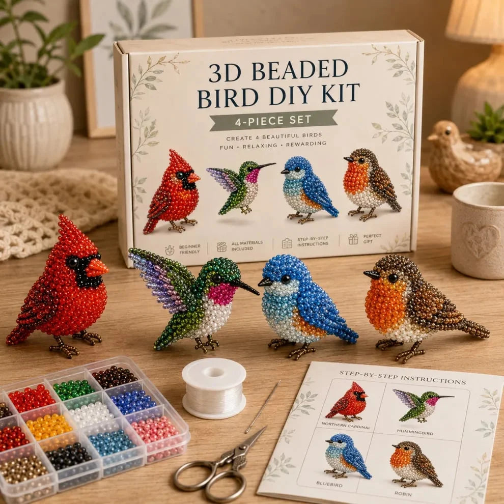 3D Bead Craft Kit Pre-Sorted Glass Beads Beginner Friendly