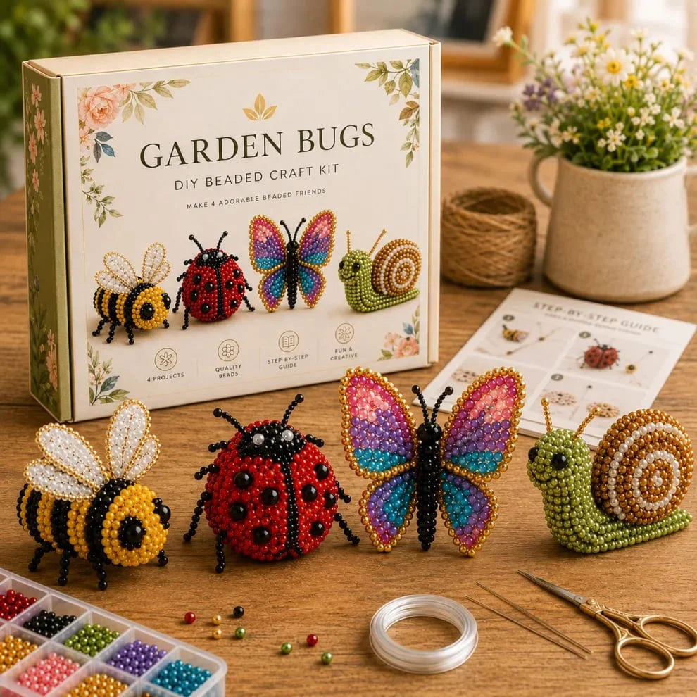 3D Bead Craft Kit Pre-Sorted Glass Beads Beginner Friendly