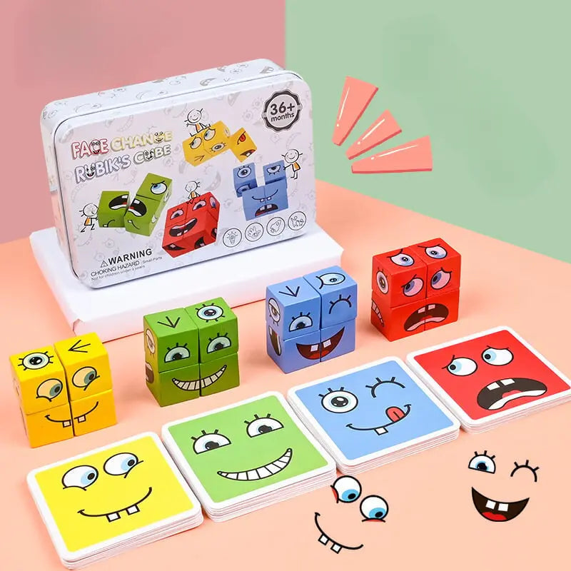 3D Face Puzzle Wooden 16-Piece Educational