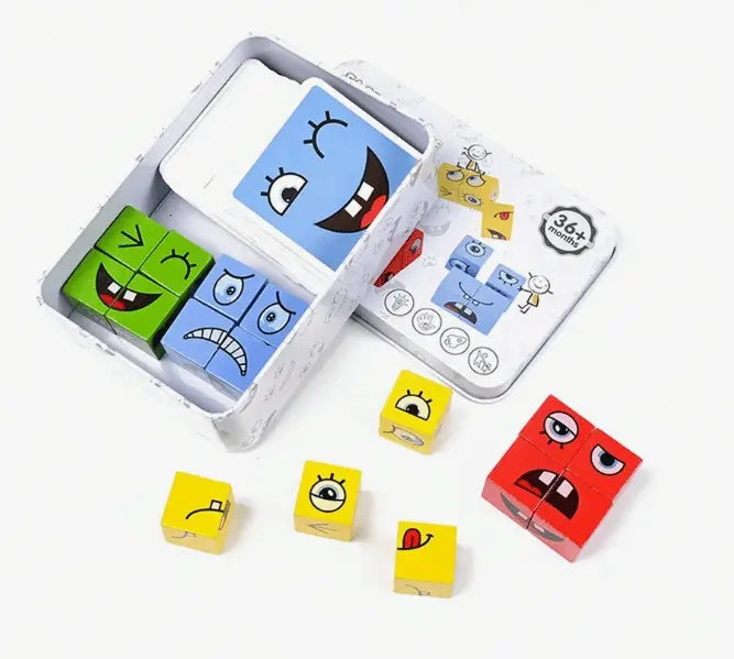 3D Face Puzzle Wooden 16-Piece Educational