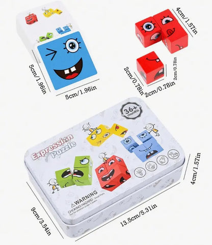 3D Face Puzzle Wooden 16-Piece Educational