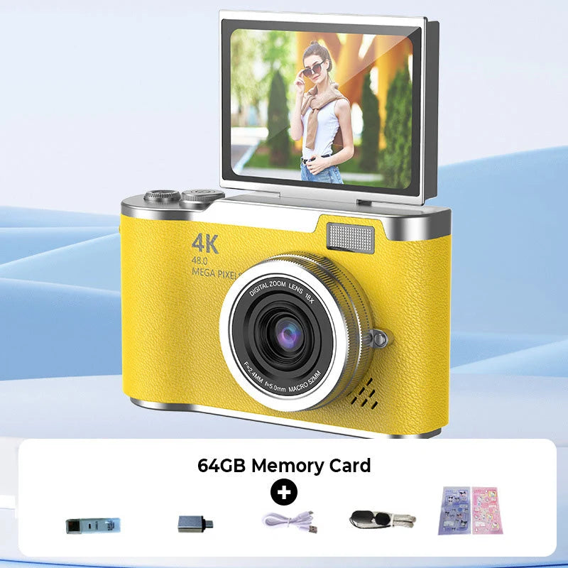 4K HD Digital Camera with Swivel Screen Display