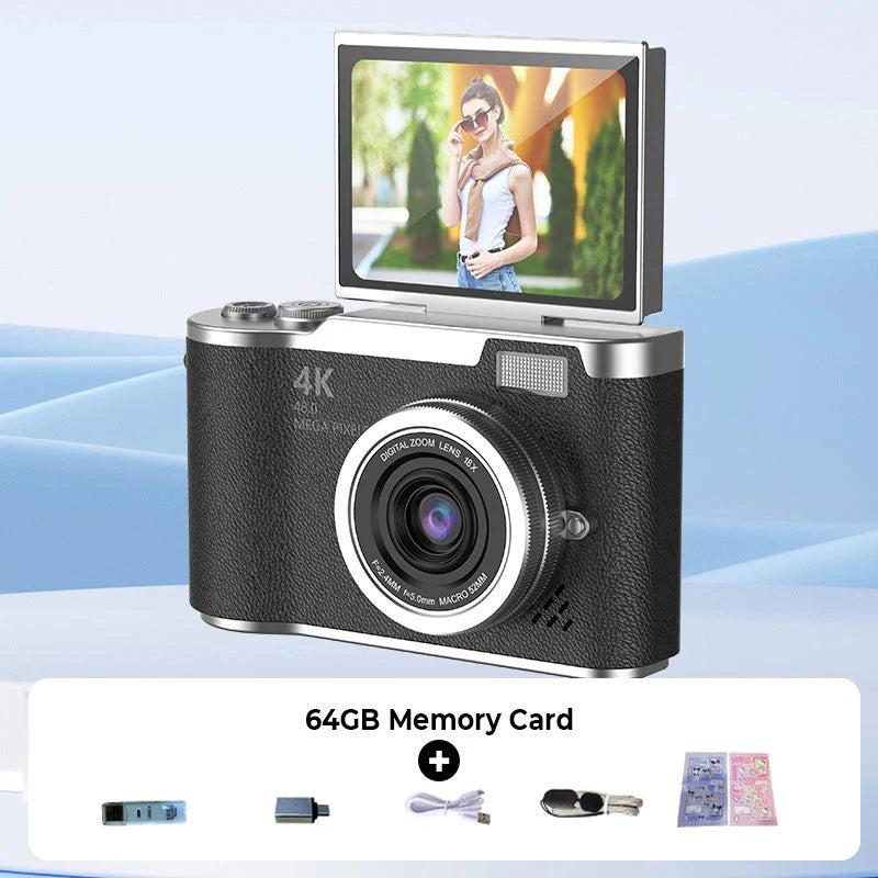 4K HD Digital Camera with Swivel Screen Display