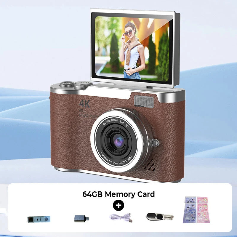 4K HD Digital Camera with Swivel Screen Display