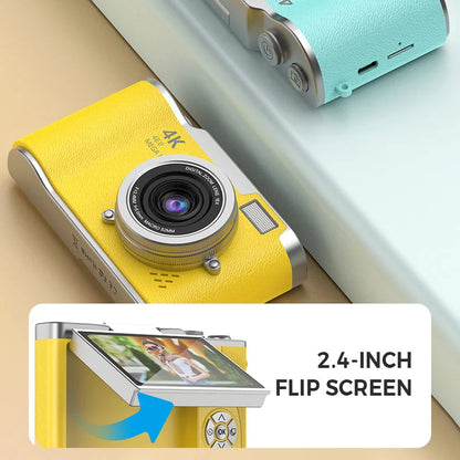 4K HD Digital Camera with Swivel Screen Display