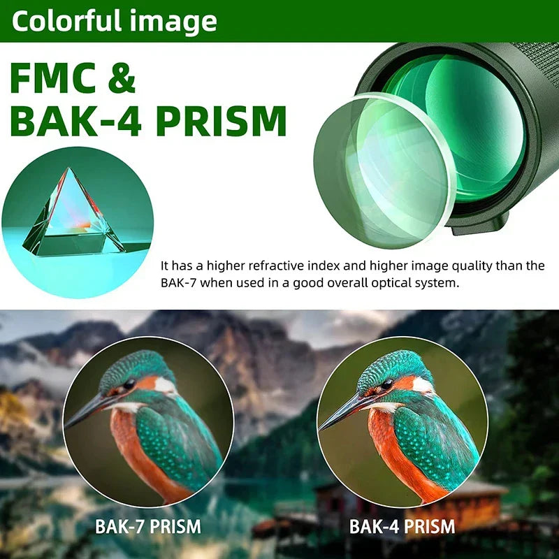 80x100 High Definition Zoom Monocular Telescope: Compact Binoculars for Hunting, Camping, and Outdoor Adventures