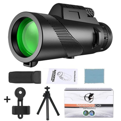 80x100 High Definition Zoom Monocular Telescope: Compact Binoculars for Hunting, Camping, and Outdoor Adventures