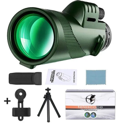 80x100 High Definition Zoom Monocular Telescope: Compact Binoculars for Hunting, Camping, and Outdoor Adventures