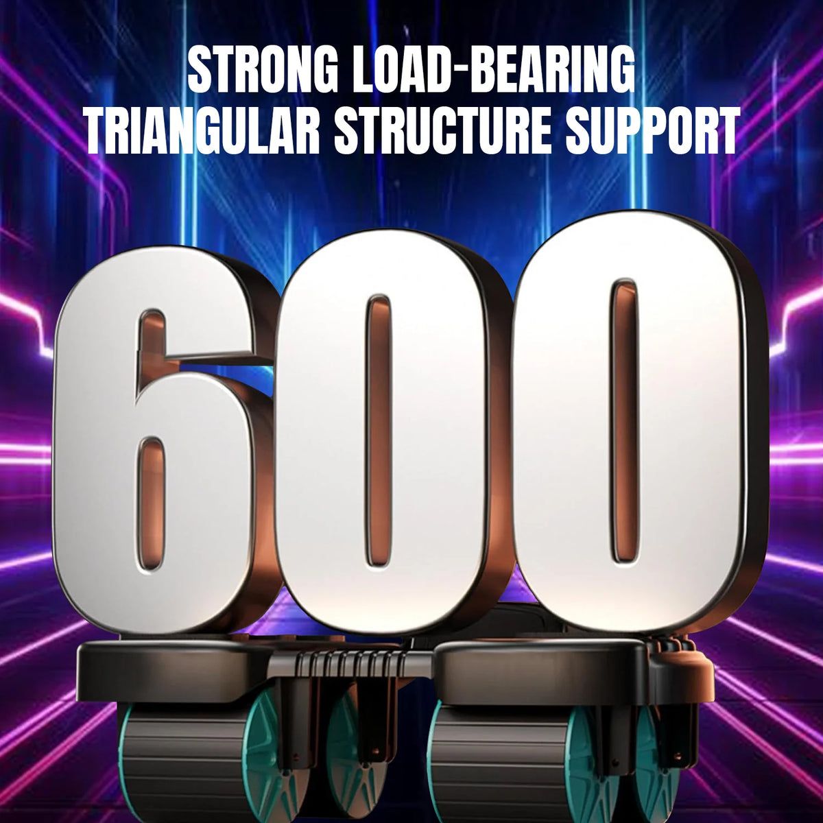 Ab Roller Automatic Rebound Four-Wheel Stability with Elbow Supports