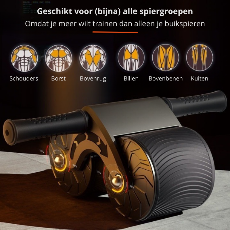 Ab Wheel Dual-Wheel Stability & Automatic Return