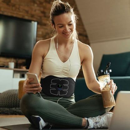 Abdominal Belt EMS 6 Modes Water-Activated Pads USB Rechargeable