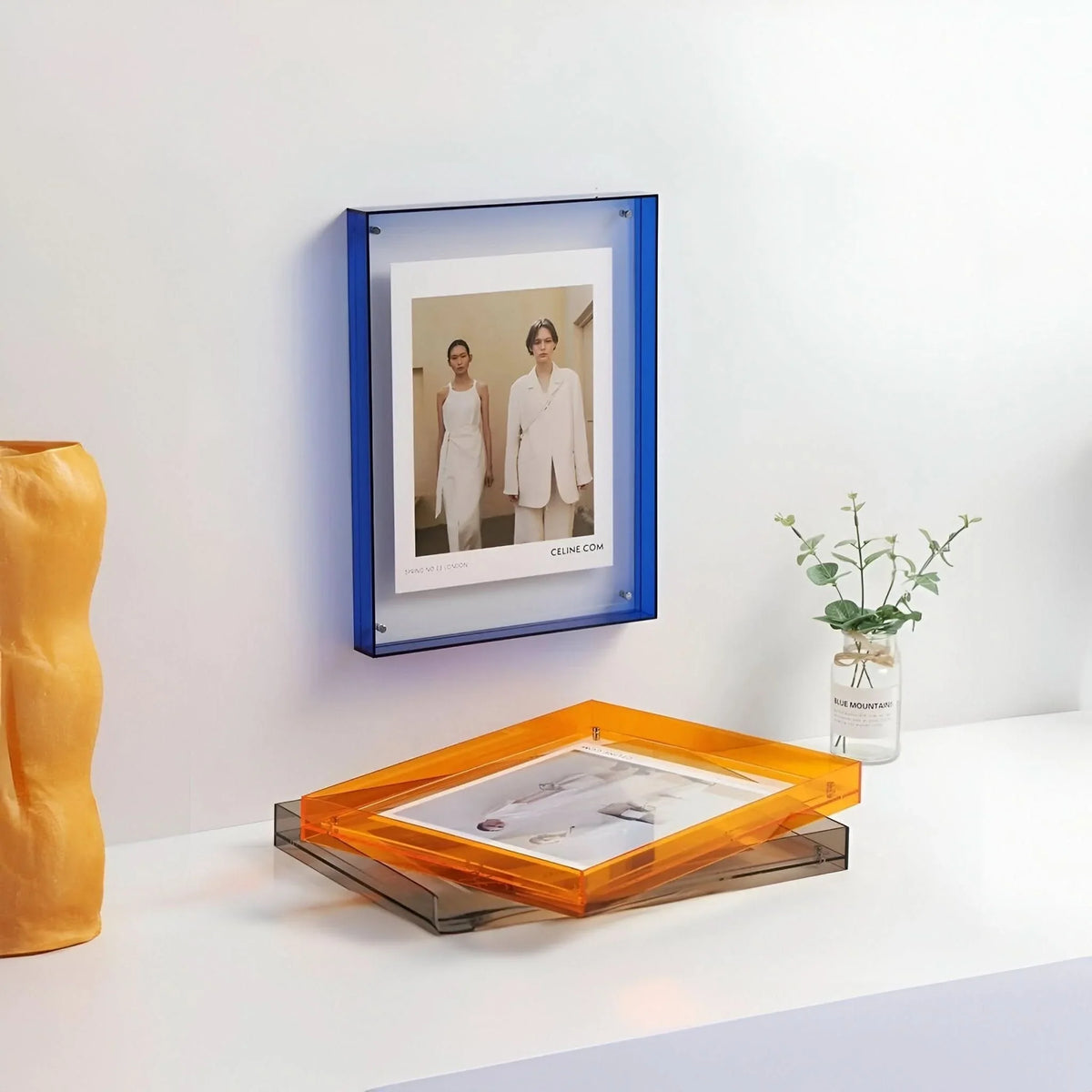 Acrylic Photo Frame Frameless Floating Two-Panel