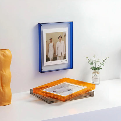 Acrylic Photo Frame Frameless Floating Two-Panel