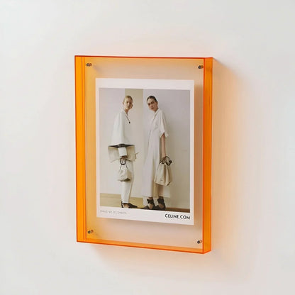 Acrylic Photo Frame Frameless Floating Two-Panel