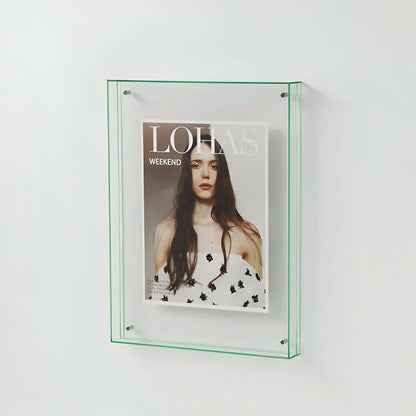 Acrylic Photo Frame Frameless Floating Two-Panel