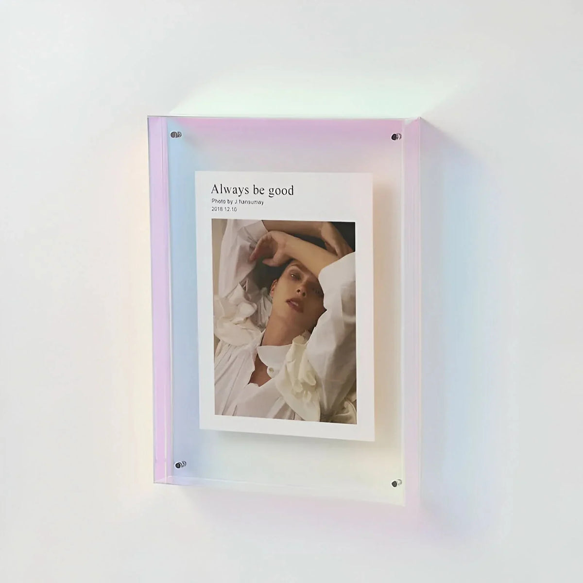 Acrylic Photo Frame Frameless Floating Two-Panel