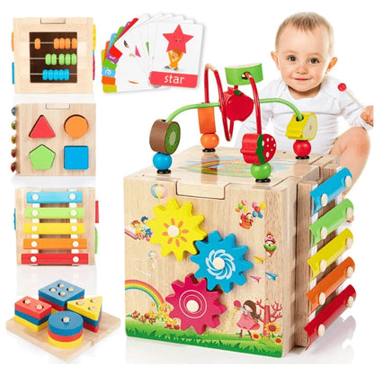 Activity Cube 8-In-1 Rubberwood Learning Toy