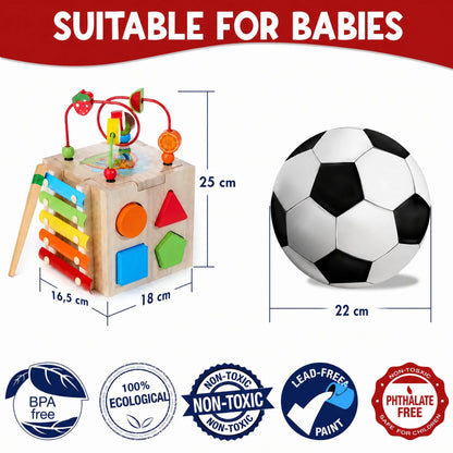 Activity Cube 8-In-1 Rubberwood Learning Toy