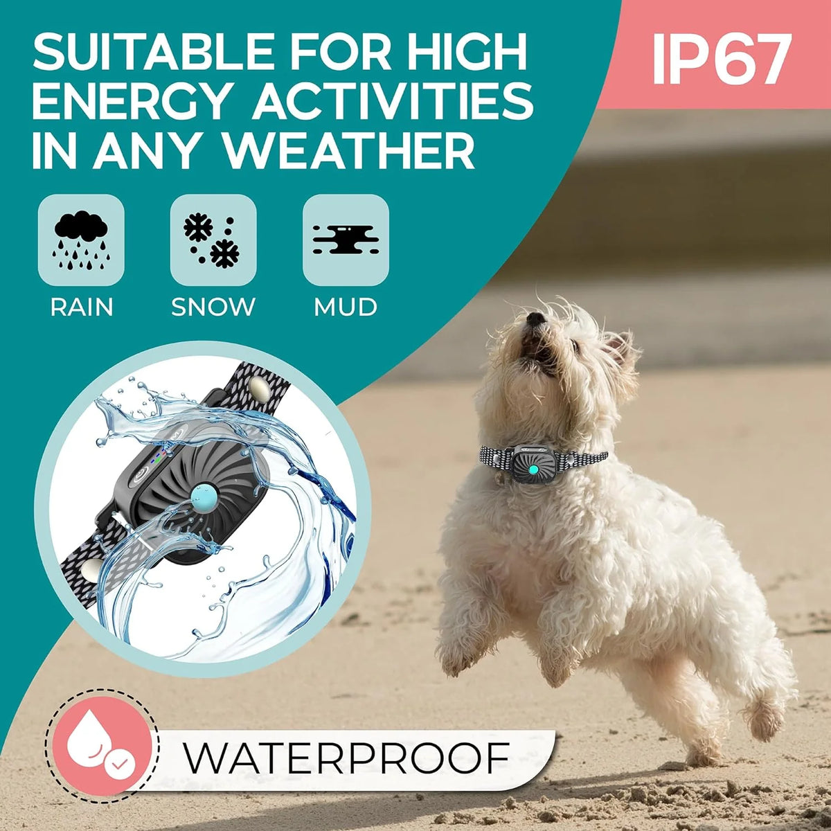Adjustable Anti-Bark Collar for Small Dogs | Vibration & Sound | IP87 Waterproof