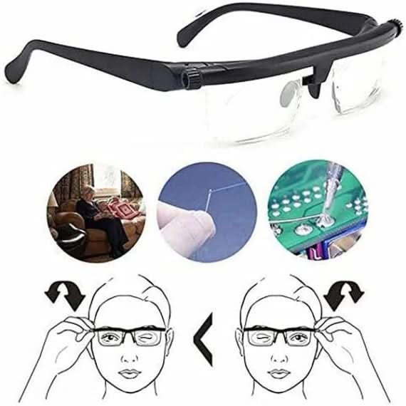 Adjustable Focus Glasses Prescription-Free Lightweight Impact-Resistant